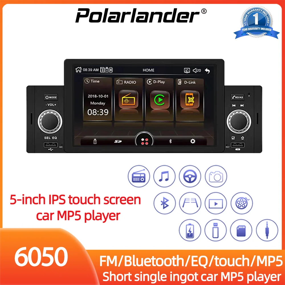 Авто Радио 1 Din Огледалната Връзка Сензорен Екран MP5 Мултимедиен Плеър ISP 5 Инча Аудио Стерео Bluetooth За VW, Toyota, Hyundai Nissian