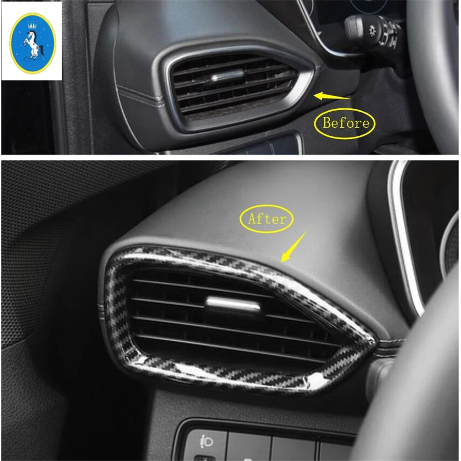 Автоаксесоари арматурното табло, Климатик, Изход ac Вентилационна Рамка Капак Завърши ABS Подходящ За Hyundai Santa Fe 2019-2021