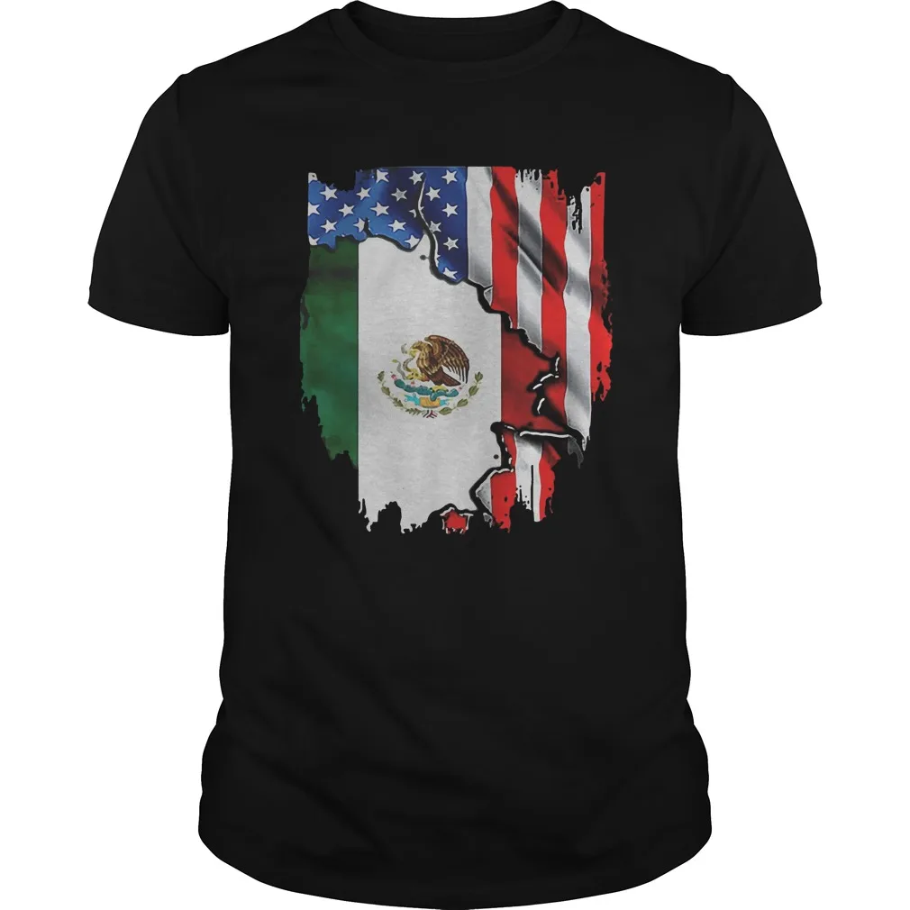 Американски Флаг Вътре Тениски с Мексиканския Флаг, Ежедневни тениски с Къс Ръкав от 100% Памук Кръгло деколте, Лятна Мъжка тениска, Размер S-3XL