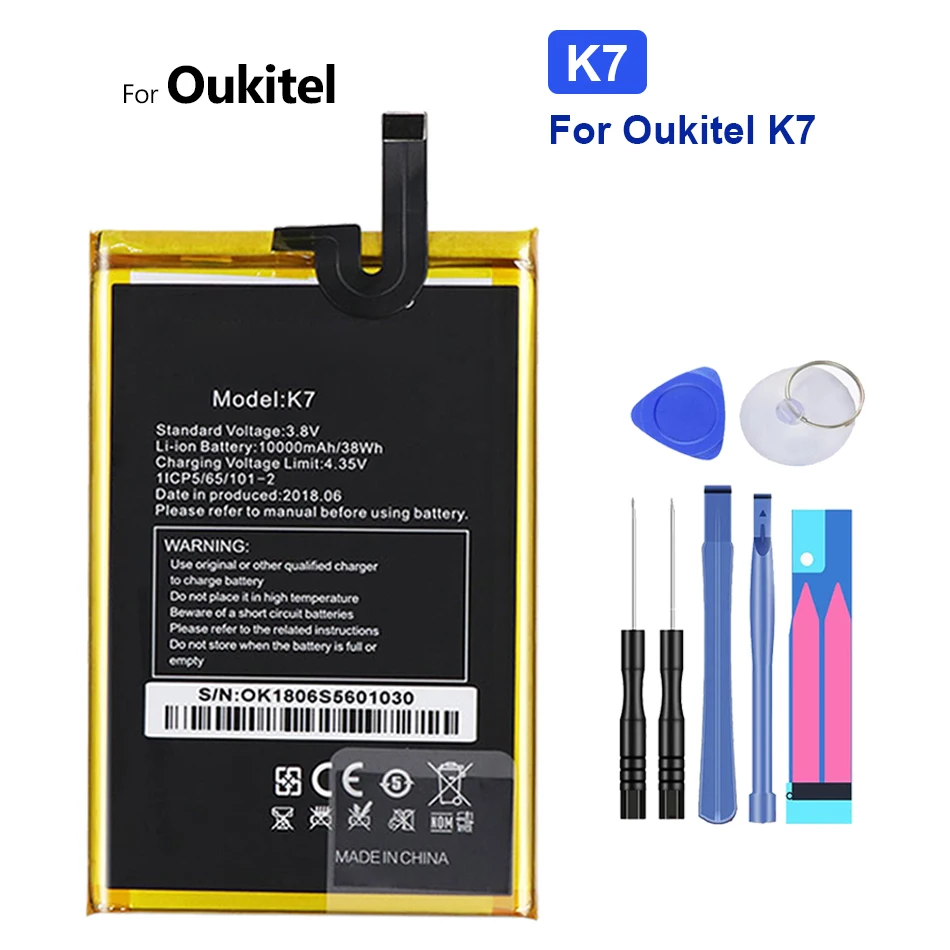 Батерия 10000 ма За OUKITEL K7 Power K7Power в наличност Смартфон с високо качество с безплатни Инструменти + Номер за проследяване
