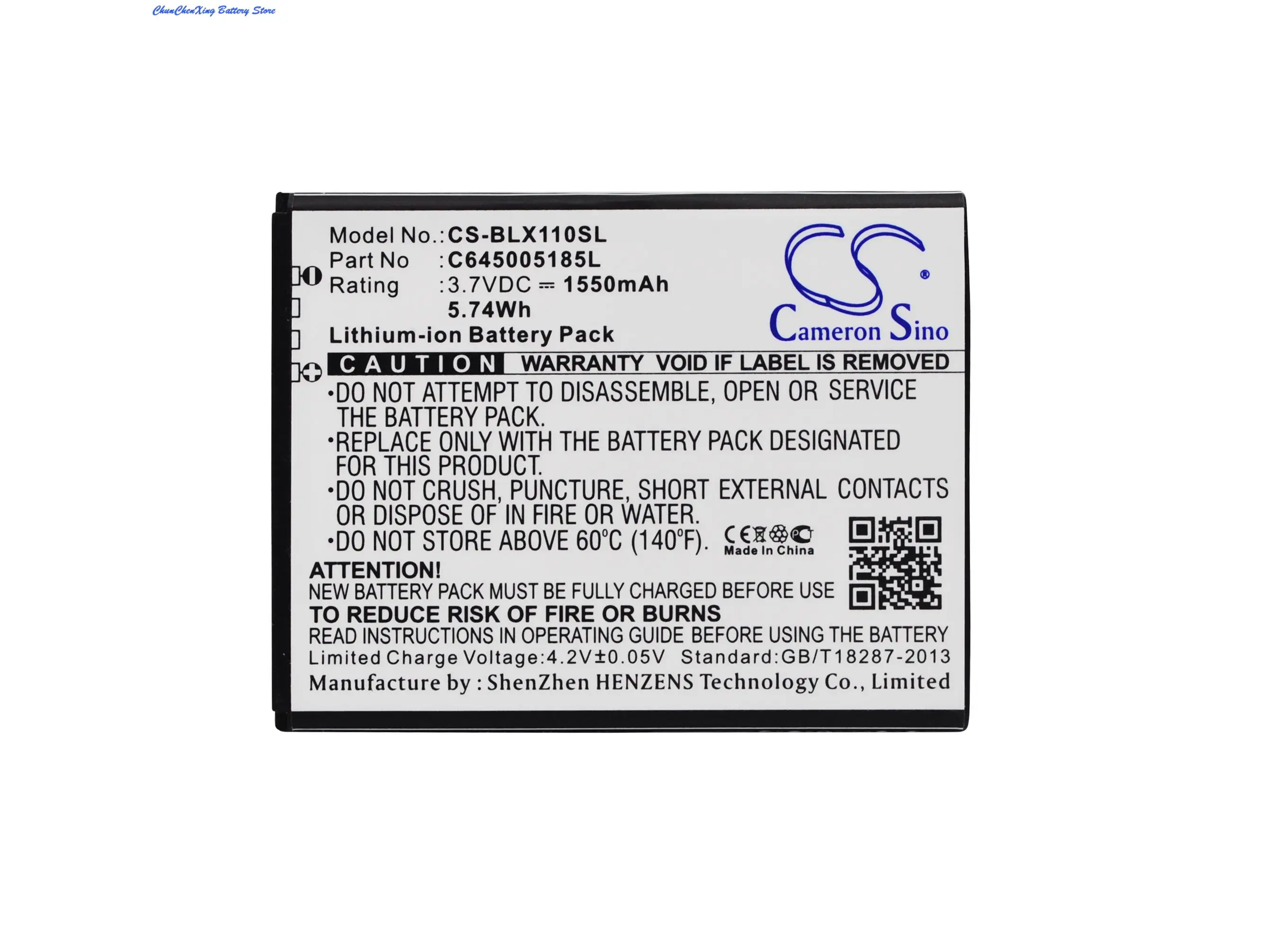 Батерия Cameron Sino 1550mAh C645005185L за BLU Studio Mini, Studio Mini LTE, X100Q