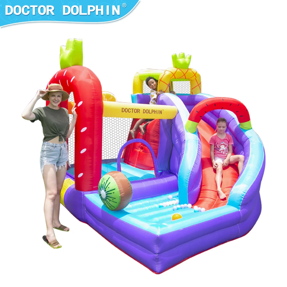 Батут Бияч деца диня делфин д-р раздувной с отскок теми плода приплъзване скача за отглеждане на закрито и на открито