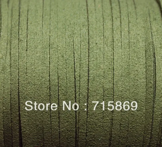Безплатна доставка на 100 ярда (92 м) 3 x 1,5 мм, Маслинено-зелен, Армейски Зелен Плосък Кабел от изкуствен велур