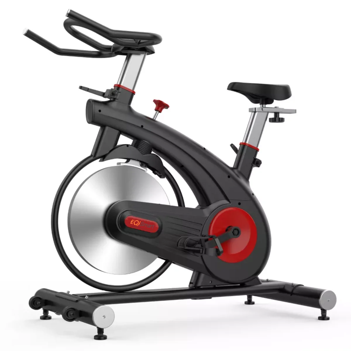 Велоергометър EQI за дома кардио-фитнес зала, Тренировъчен велосипед с колан задвижвани с маховиком тегло 46.2 на килограм