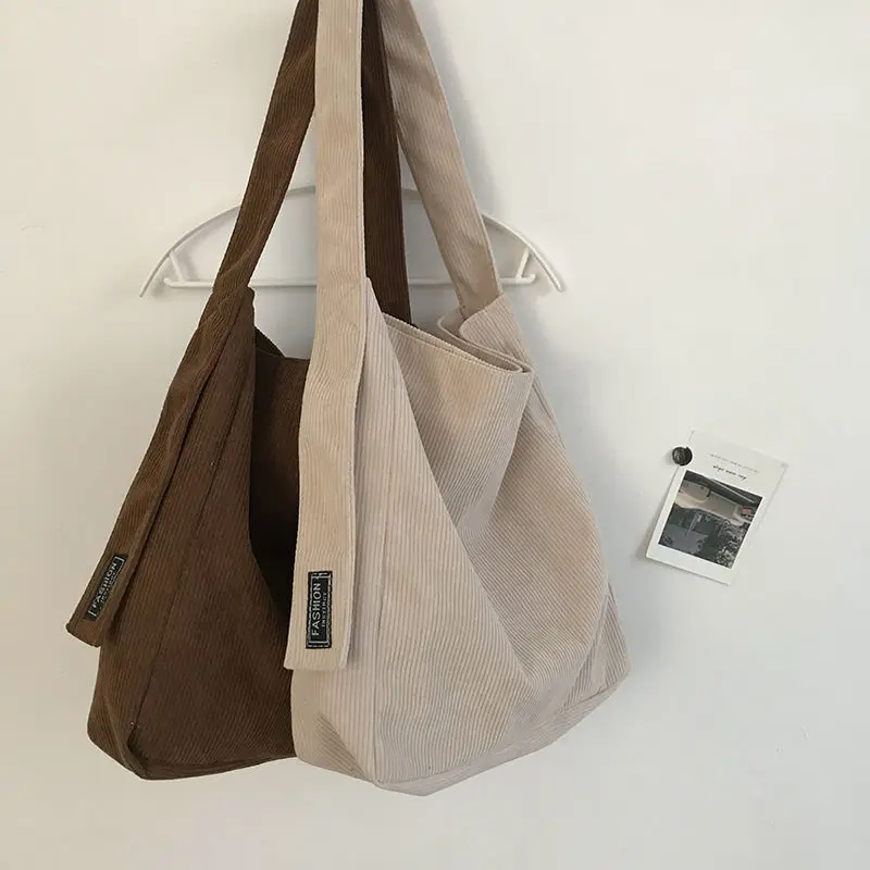 Вельветовая чанта за Есента и зимата на нов стил на студентски клас-голямата голям тъканно чанта на едно рамо
