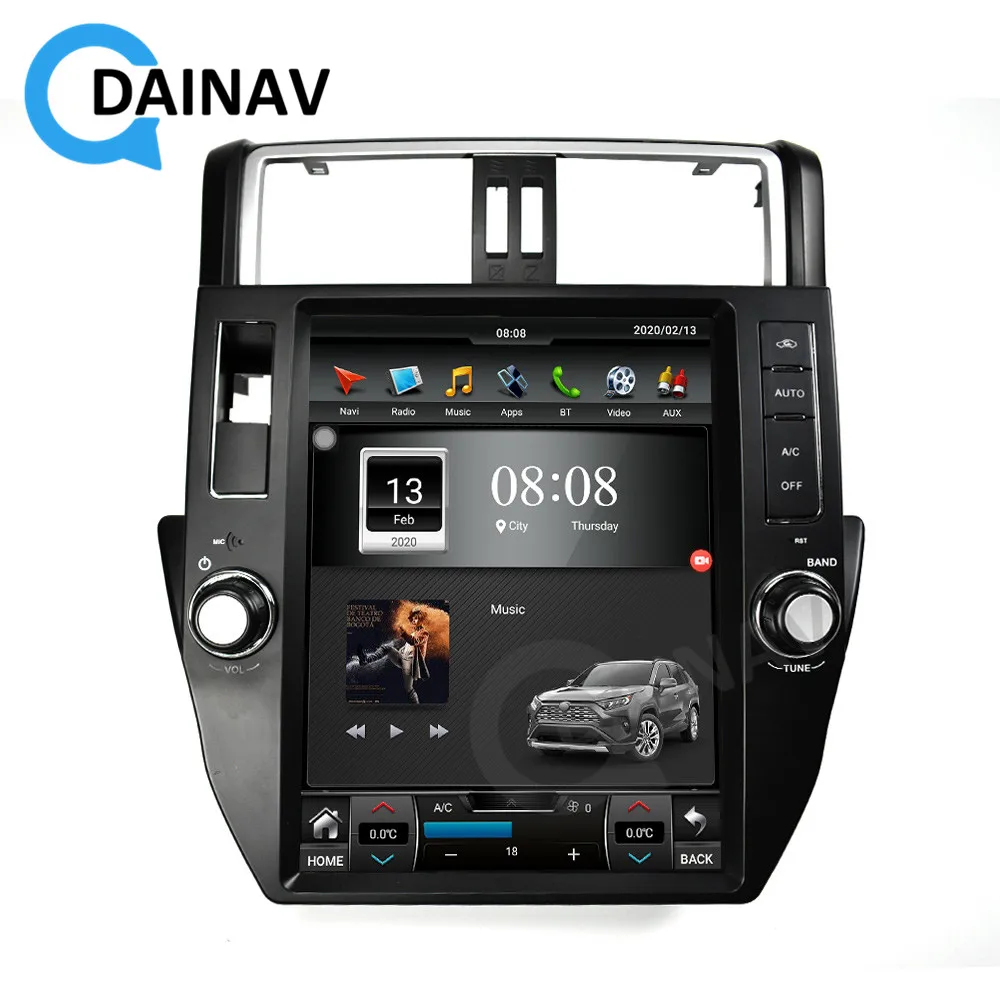 Вертикален Екран Автомобилен GPS Навигация Авторадио Стерео За Toyota Prado 2014 2015 2016 Автомобилен Мултимедиен DVD-Плейър, диктофон