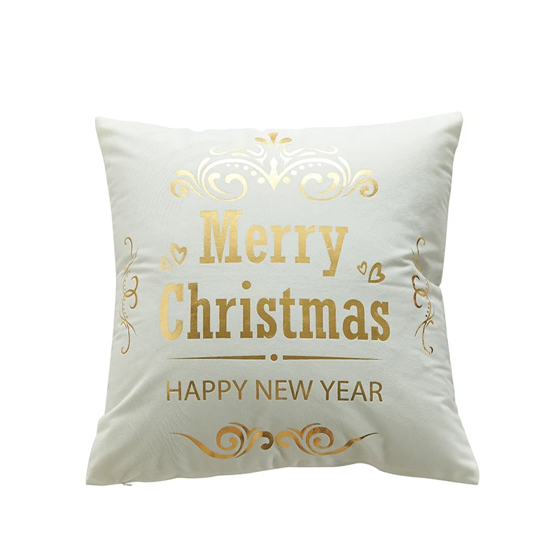 Весела Коледа, калъф за диванной възглавници, без вътрешна украса, на процеса на горещо щамповане, с писмото шарките на елен, калъфка за възглавница за декорация на дома X1