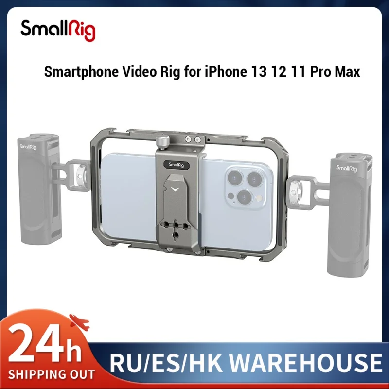Видеоприемник за смартфон SmallRig за iPhone 13 12 11 Pro Max с прикрепен за студено башмака, Видеотелефон за видео Видеоблогов