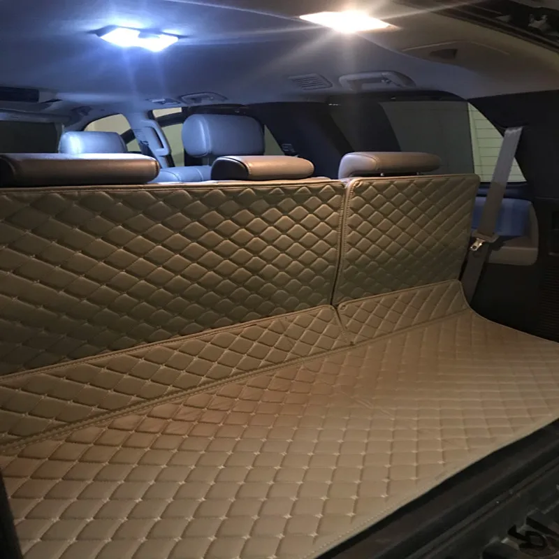 Високо качество! Специални автомобилни постелки за багажник на Toyota Sequoia 7 8 места 2018-2008 водоустойчив килими за багажника карго подложка за Sequoia 2012