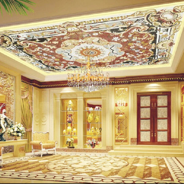 Голяма рисувани стенни зала окачен таван 3D стереоскопични ислямски на фона на модел на потребителски размер