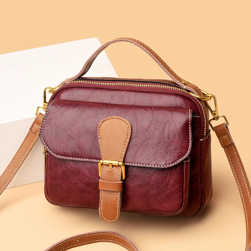 Дамска чанта за през рамото от микрофибър от Изкуствена кожа, Качествена Хардуерна чанта През Рамо, с Висококачествена Многопластова чанта-Месинджър