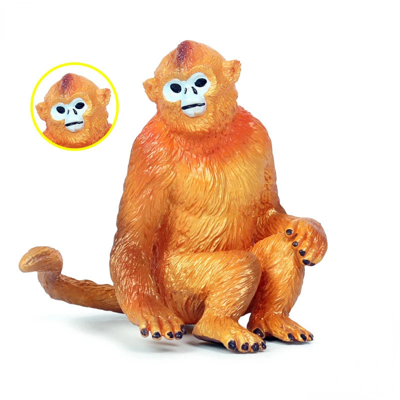 Детска трансграничная имитация свят на диви животни статична маймуна голяма златна модел маймуни твърди орнаменти ръчно изработени играчки