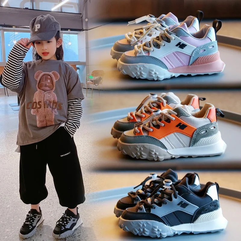 Детски от различни бои маратонки 2022 година, Пролетта Новите Модни Детски Ежедневни Обувки за момчета и момичета в корейски стил, Спортни обувки за момичета и момчета, Универсална Нескользящая