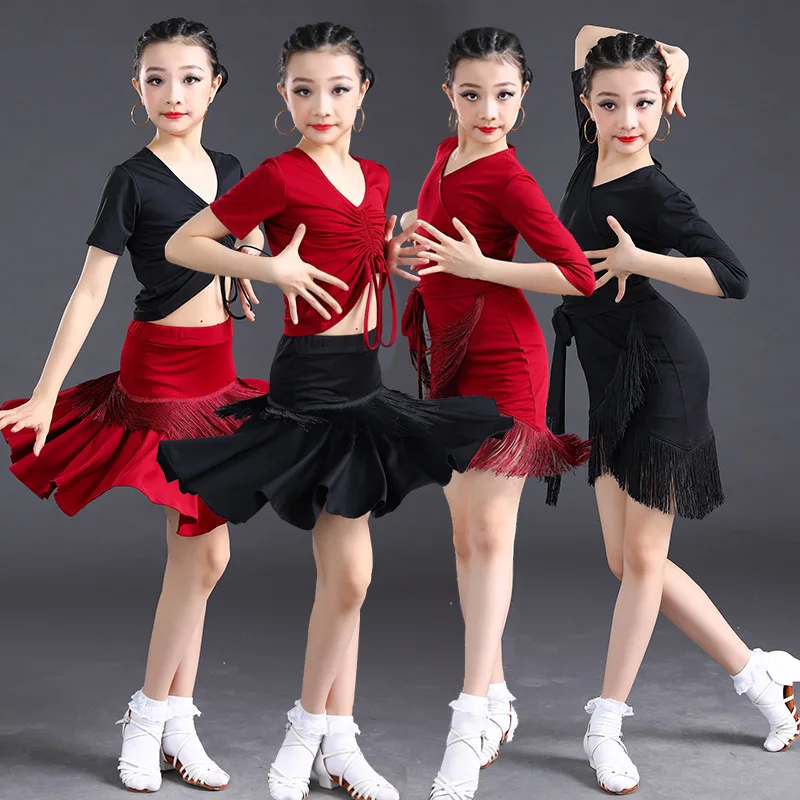 Децата Пролет-Лято Латински Танц Практика Облекло Конкуренция Експертиза Работата На Дрехи За Момичета Пискюл Латински Танц Рокля