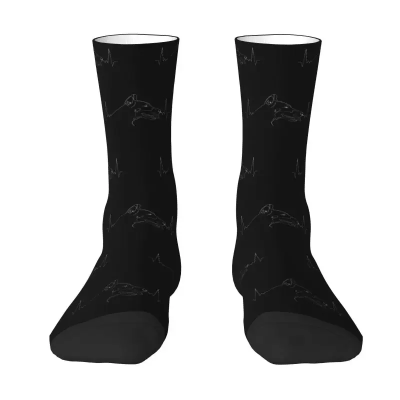 Доберман Куче Сърцебиене Мъжки Чорапи За Екипажа Унисекс Сладки Чорапи С 3D Принтом