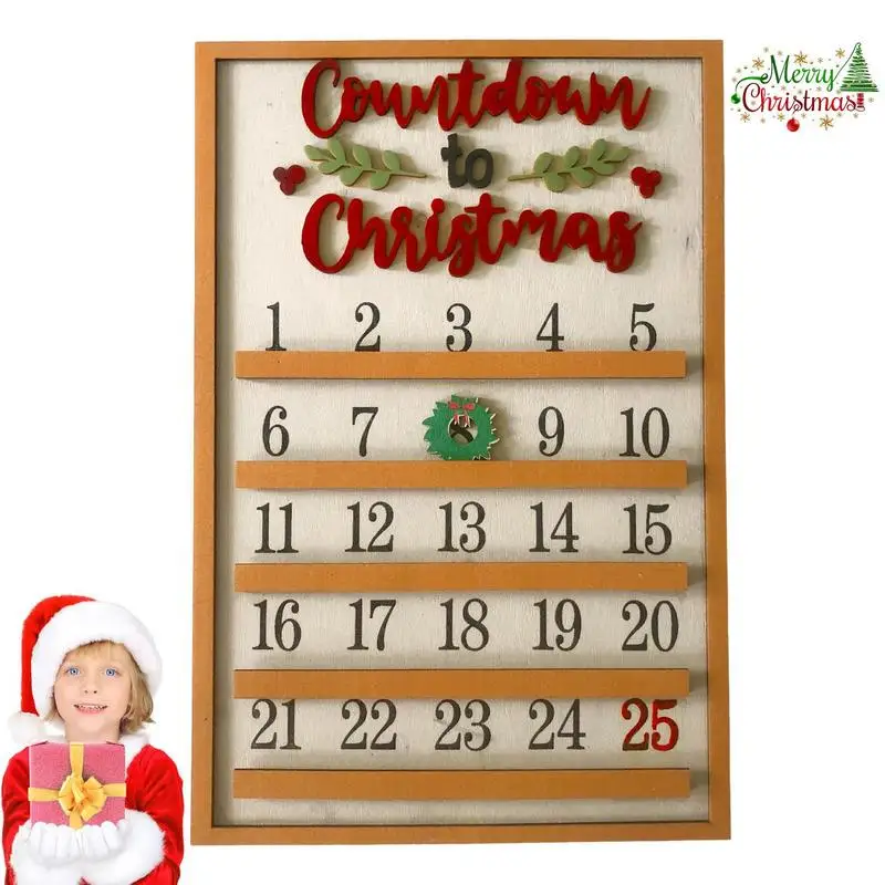 Домашен Коледен Дървена Адвент-Календар за Еднократна Употреба 