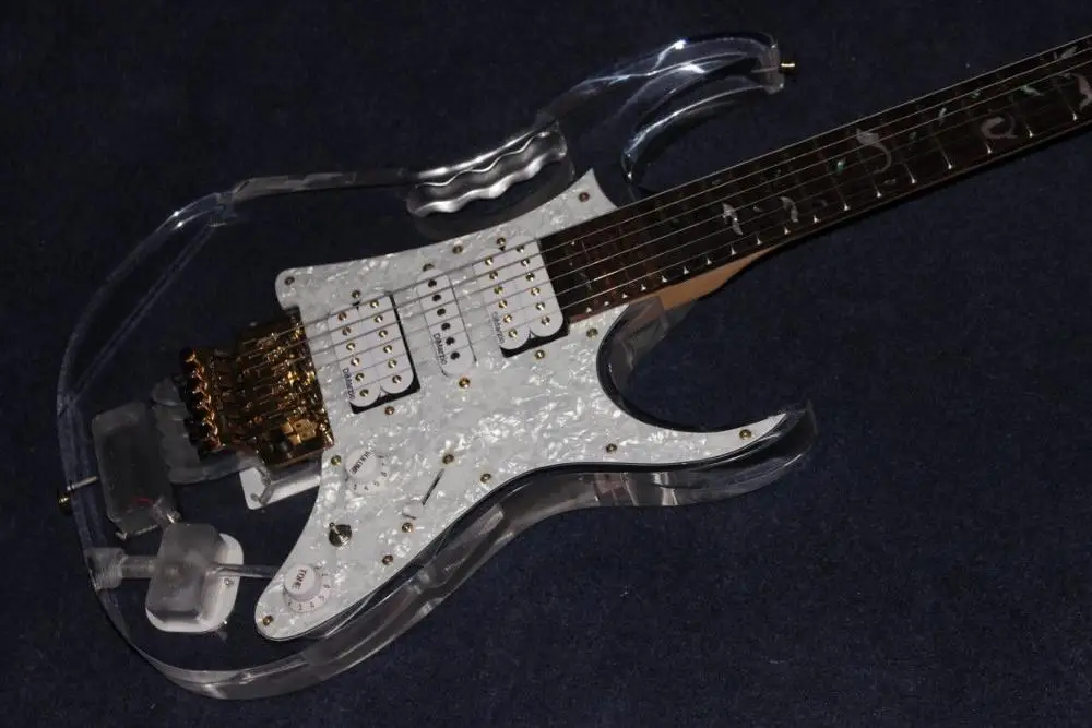 Електрическата китара, ръчно изработени, 6 жал, Акрилни гитаар.хастар от розово дърво