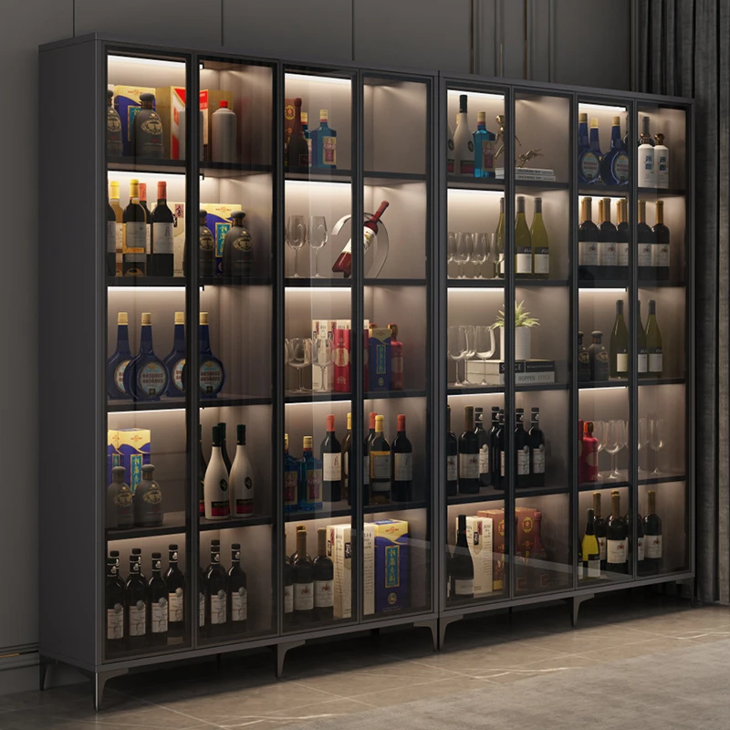 Елитен луксозен вино кабинет домакински стъклена врата на гардероб за дневна, с монтиран на стената витринный шкаф вграден стенен шкаф