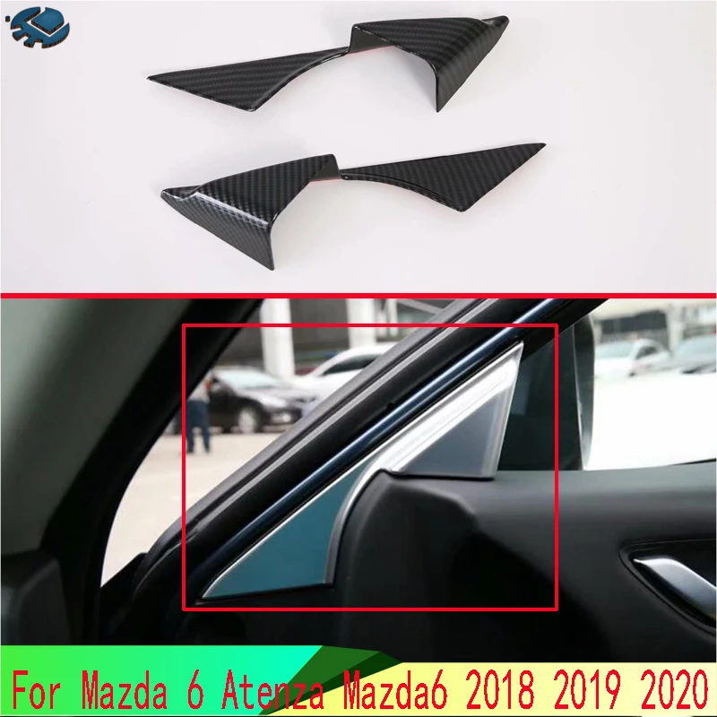 За Atenza Mazda 6 2018 2019 2020 Автомобилни Аксесоари От Въглеродни влакна Стил Вътрешна Украса на Входната Врата Триъгълна Тампон Довършителни Багажник