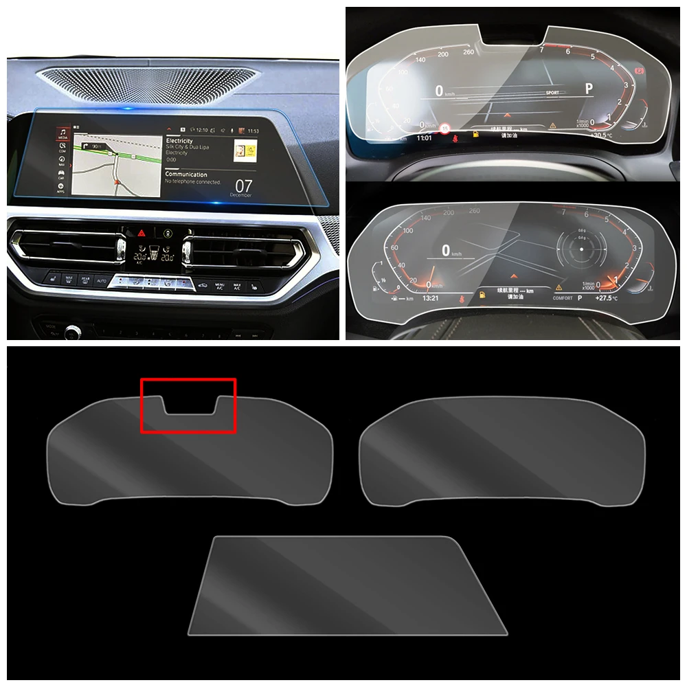За BMW Серия 3 G20 G21 2019-2021 Таблото на Автомобила инструментално табло за GPS Навигация, LCD Екран от Закалено Стъкло Защитно Фолио