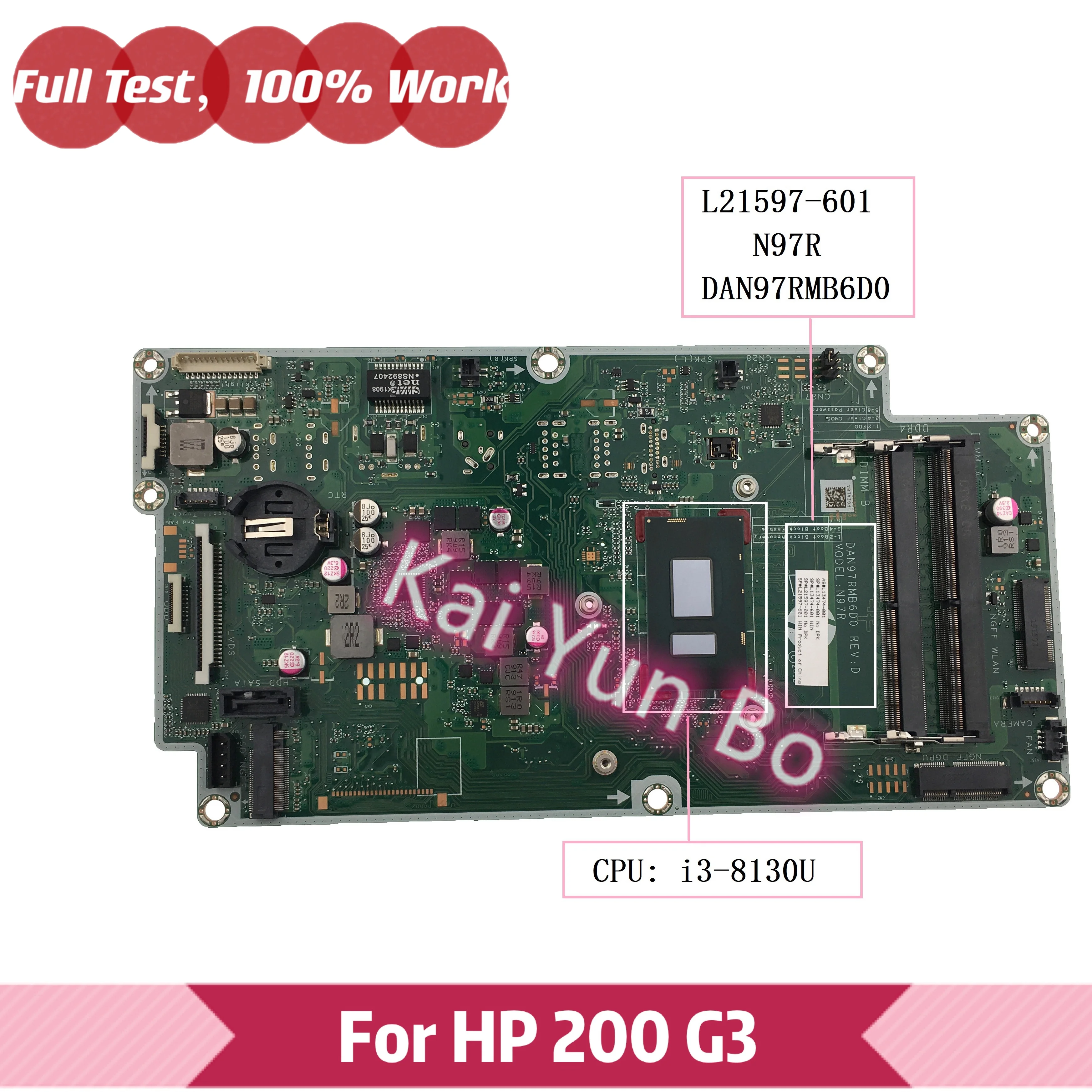 За HP 24-F0060 22-C 200 G3 дънна Платка на лаптоп L13474-001 L13474-601 L21597-001 L21597-601 DAN97RMB6D0 N97R с процесор i3-8130U