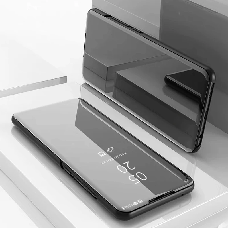 За Samsung A02S Калъф Smart Флип Шкаф Огледало за Задно виждане, Защитен Кожен Калъф за Samsung Galaxy A02S A025M A025F/DS A025