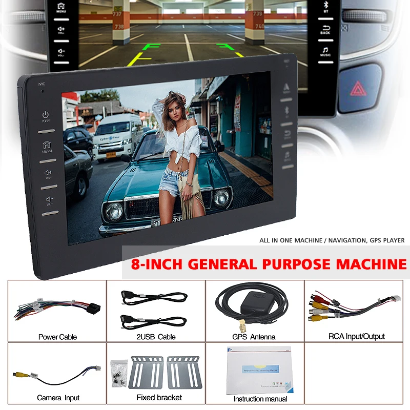 За Авточасти Електроника 1 Комплект 8 инча Универсален Android Автомобилен GPS Навигатор GPS Навигатор Мултимедиен Стереоплеер WiFi