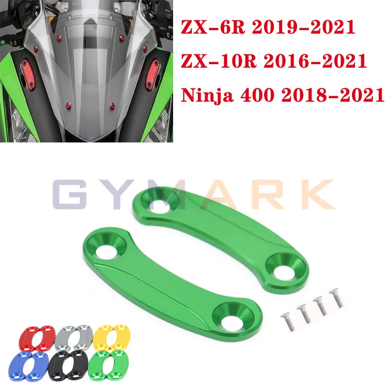За мотоциклет Kawasaki ZX-6R 2019-2021, ZX-10R 2016-2021, Ninja 400 2018-2021 Модифицирано основа на огледалата за обратно виждане, Декоративна капачка
