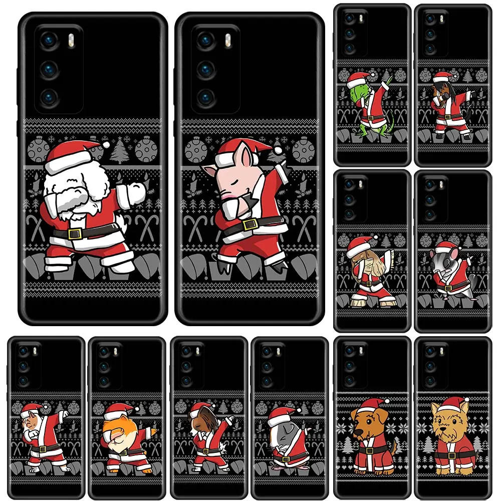 Забавни Коледни Сладки Животни Аниме Комикс Калъф За Телефон Huawei P50 P50E P40 P30 P20 P Smart 2020 2021 2019 2018 Lite Pro Plus Джоб