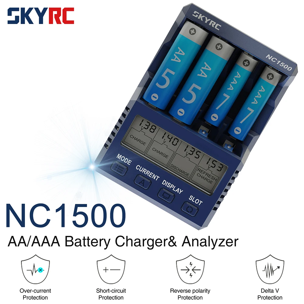 Зарядно устройство и анализатор SKYRC NC1500 AA / AAA за 4 батерии AA NiMH