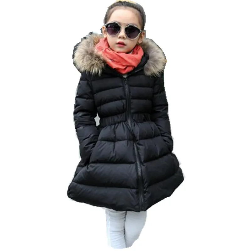 Зимата Ново палто за момичета, Детски утепленная памучен яке с Вълнена яка и колан със Средна дължина, naka Памучен стеганая яке от 5 до 12 години