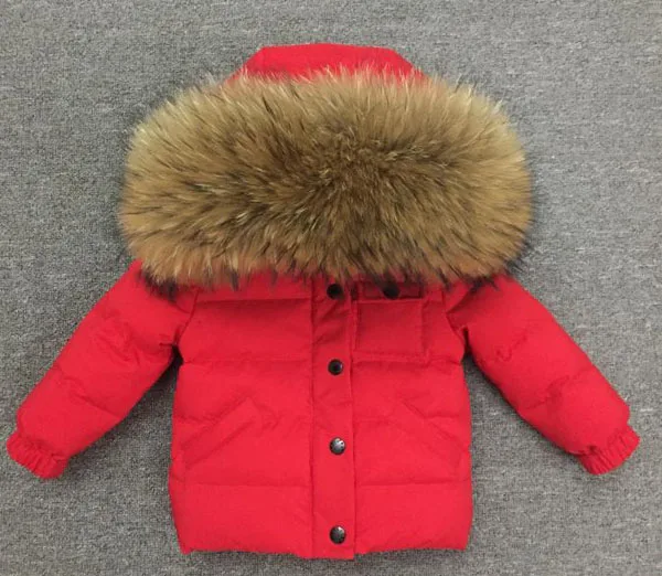 Зимна детска Naka яке, Дебели палта за момчета, зимен гащеризон на топло утином топола за Момичета, с Голяма Яка от естествена кожа, Висококачествени тъкани от 2 до 10 години