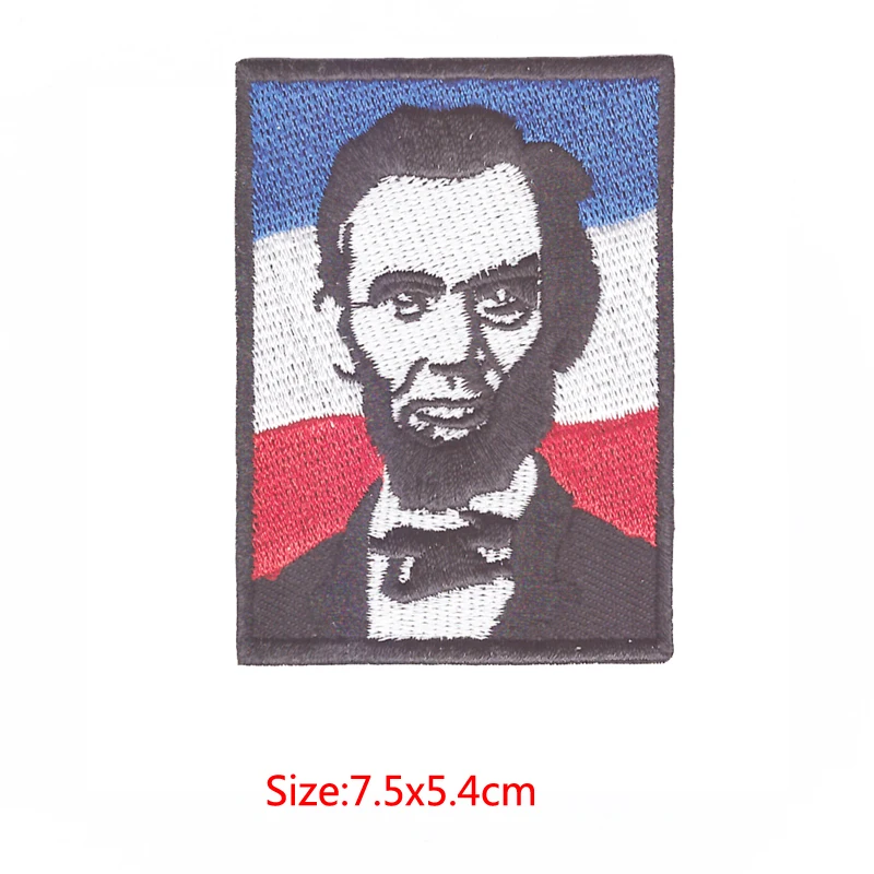 Известният човек в историята, президентът Ейбрахам Линкълн, Вышил Желязо нашивку на баккинге