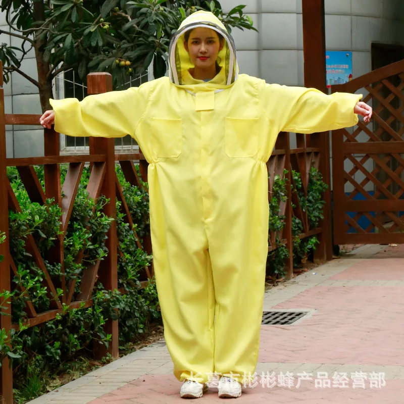 Износ тип пчелна оборудване Нов стил на космическия костюм Парче пчелен защитен костюм Дишаща едно парче жълт космически костюм пчелен защитен костюм