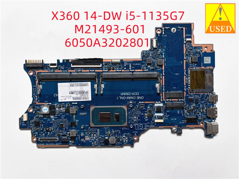 Използвани дънна платка на лаптоп M21493-601 6050A3202801 ЗА HP X360 14-DW i5-1135G7 SRK05 напълно изпитано и работи перфектно