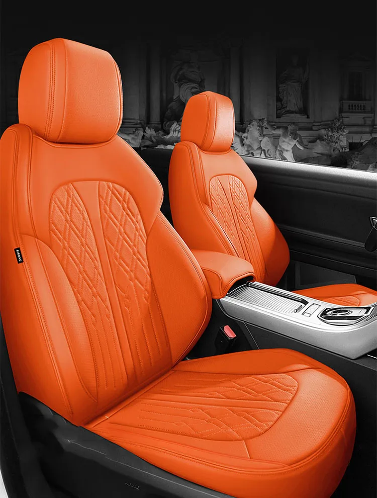 Индивидуални Покривала за автомобилни седалки от кожа За Citroen Aircross C4 C5 c6 c3-xr c2 ailice Triomphe c4 picasso авто Аксесоари оранжево