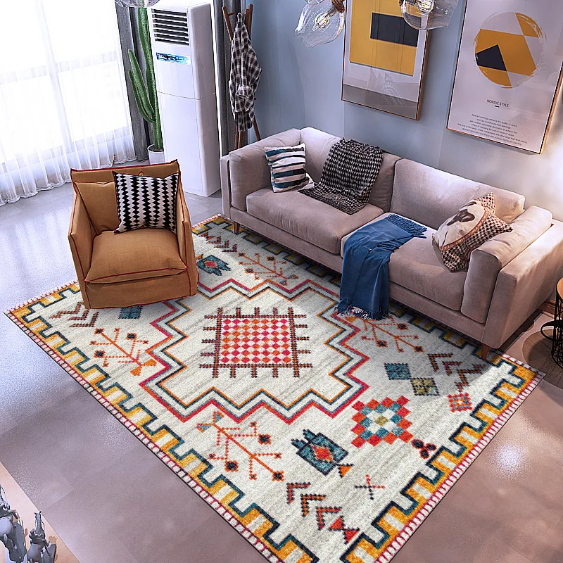 Килим впечатлява със своя бохемски стил, марокански етнически килими, мека мебел, спалня, холна масичка, Килим На Пода, Пера Мини Плюшени Килими, tapete para sala