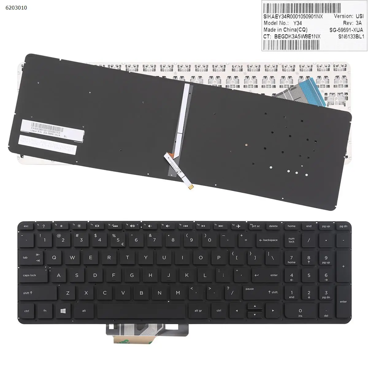 Клавиатура за лаптоп на САЩ за HP Pavilion 15z-p000 15t-p100 15t-p100 15z-p100 ЧЕРНА с подсветка, без РАМКА, Без фолио