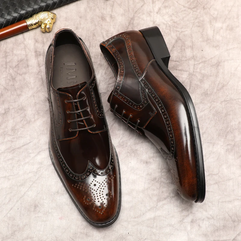 Класически мъжки Оксфордские обувки с Перфорации тип 