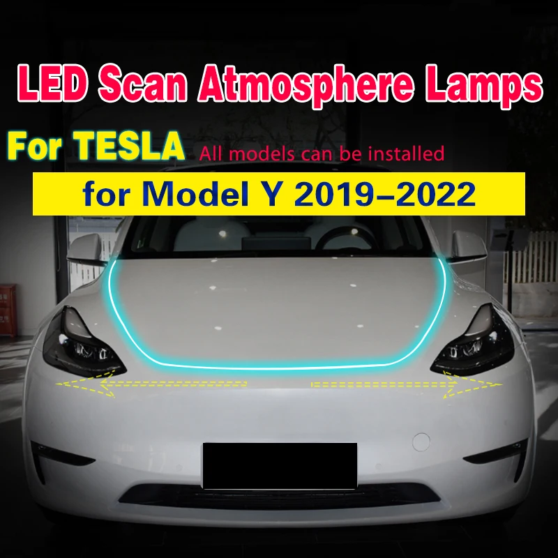 Колата Мига 1 бр. За Tesla, Модел Y 2019-2022 Автомобил DRL Сканиране Начални Дневни Светлини Led Дневни Противотуманный лампа Декоративна Лампа