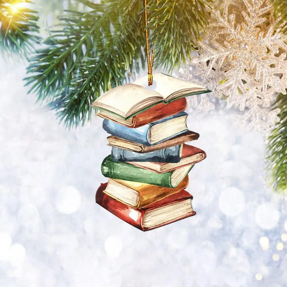 Коледна Украса Любителите на Книги на лавица за книги Окачен Украшение Украси Коледно Дърво за Окачване САМ Висящи Коледна Украса U2E3