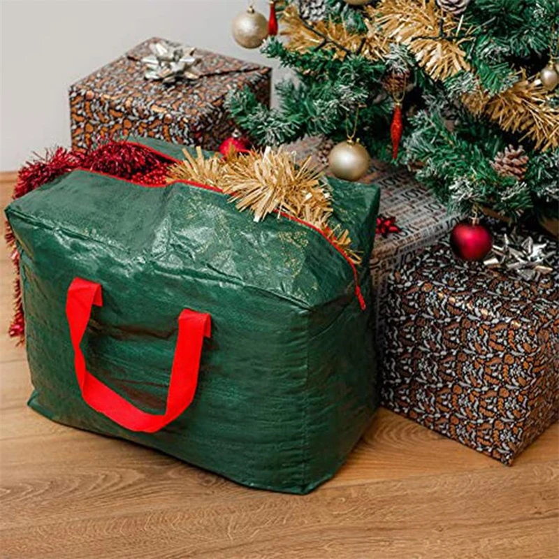 Коледна Чанта За Съхранение Сгъваема Коледно Дърво Венец Чанта За Съхранение С Голям Капацитет Водоустойчив Коледна Гирлянда Организира Прахоустойчив Калъф