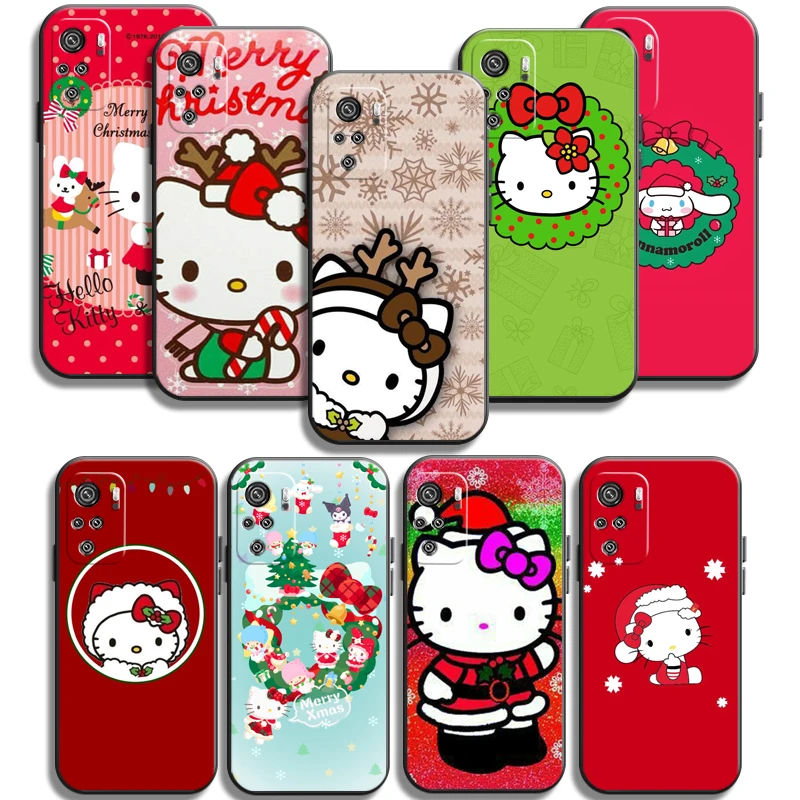 Коледни Калъфи за телефони Hello Kitty за Xiaomi Redmi Note 8 Pro 8T 8 2021 8 7 8 8A 7A 8 Pro Carcasa от мека TPU Funda
