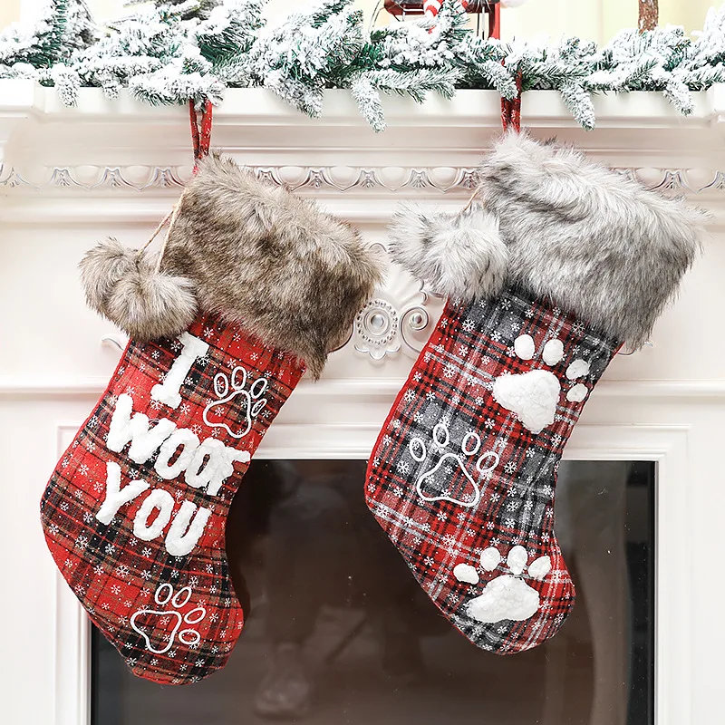 Коледни Чорапи Украса Коледен Отглеждане Декорация на Камини за Дома на Дядо Чорапи Коледни Бонбони Подаръци Чанти честита Нова Година