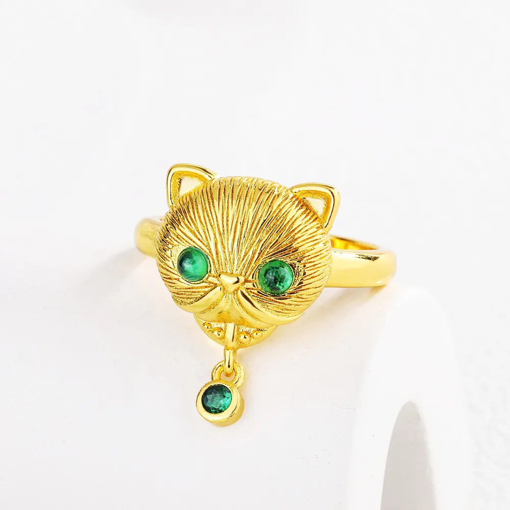 Котешки пръстен женски модерен дизайн ниша чувство единствен пръстен сладък стил индивидуалност регулируема откриването на показалеца пръстен аксесоари gi
