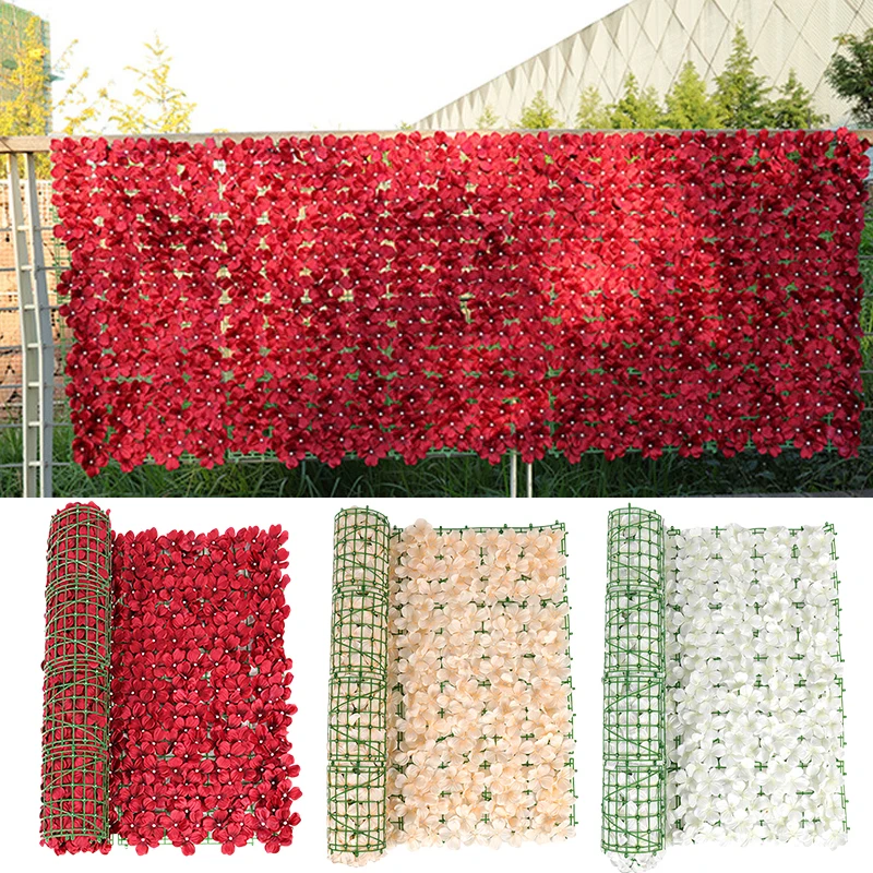 Креативен Изкуствена Ограда Хортензия Растение Имитация На Стена Цвете На Оградата За Сватбата На Фона На Начална Стена Открит Градински Интериор
