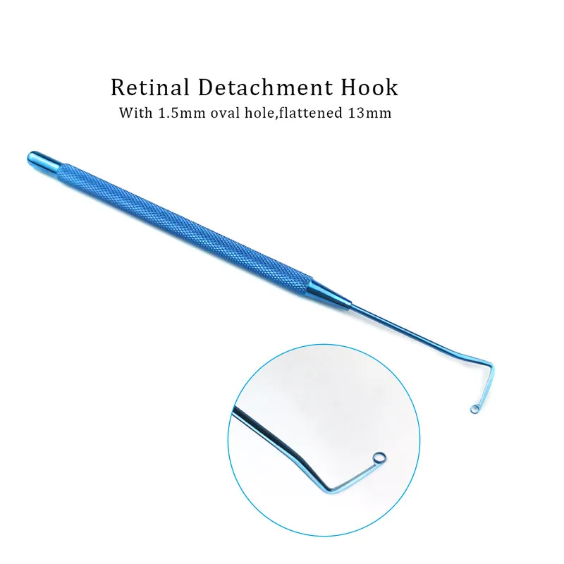 Кука за Изключване на ретината с Овални Отвора за 1,5 мм, Сплющенный 13-мм Санаториум Очна Инструмент