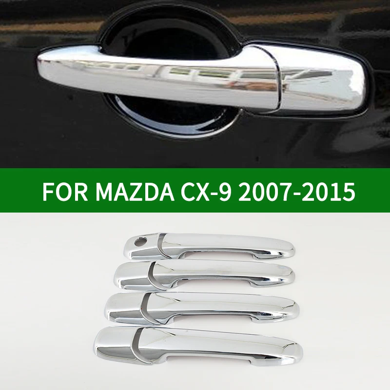 Лъскава хромирана сребриста Страничната Врата Дръжка на Капака Ленти За 2007-2015 на Mazda CX-9 suv 2008 2009 2010 2011 2012 2013 2014