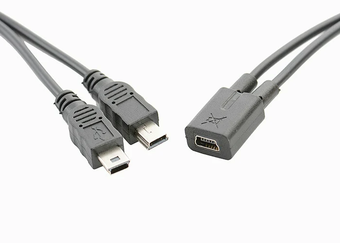 Мини USB Жена До 2 Мини USB Мъжки Мини USB Y Сплитер Кабел удължителен кабел