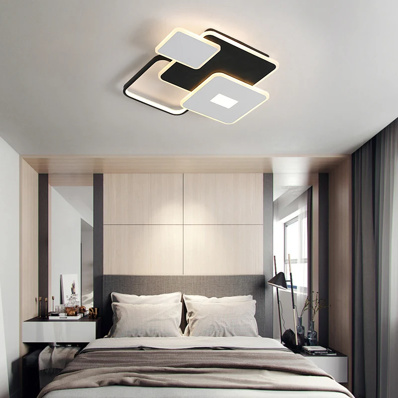 Модерен led Прост и ултра-тънък тавана лампа, черен, бял, лампа за хол, трапезария, спалня, тавана лампа за вътрешно осветление